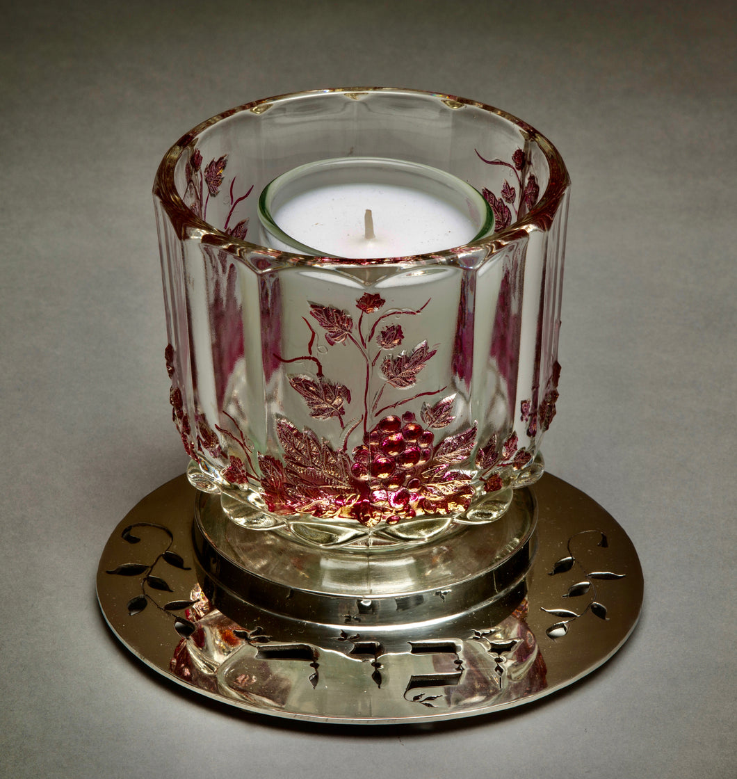 Rose Grapes Yahrzeit Candleholder