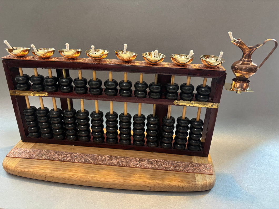 COUNT THE MIRACLES Oil Burning Hanukkah Menorah