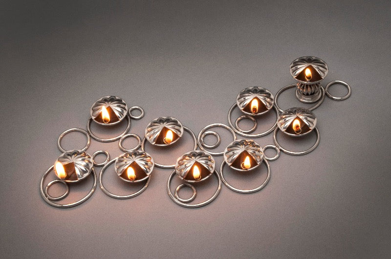 Flowing Droplets Oil Menorah